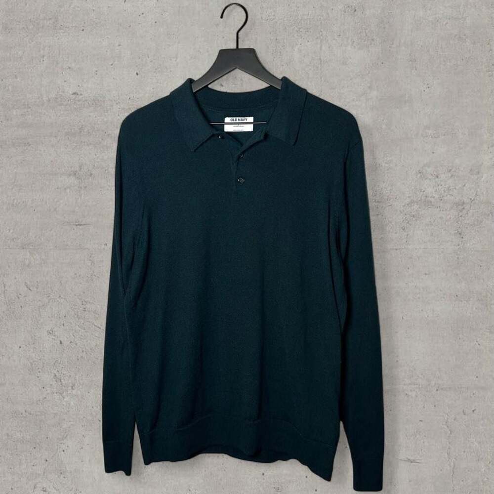 Old Navy Men's Long-Sleeve Polo Sweater, Dark Green, Size L
